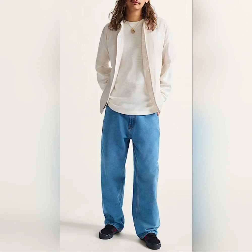 VANS Check-5 Baggy Denim Pants Color: Stonewash Blue